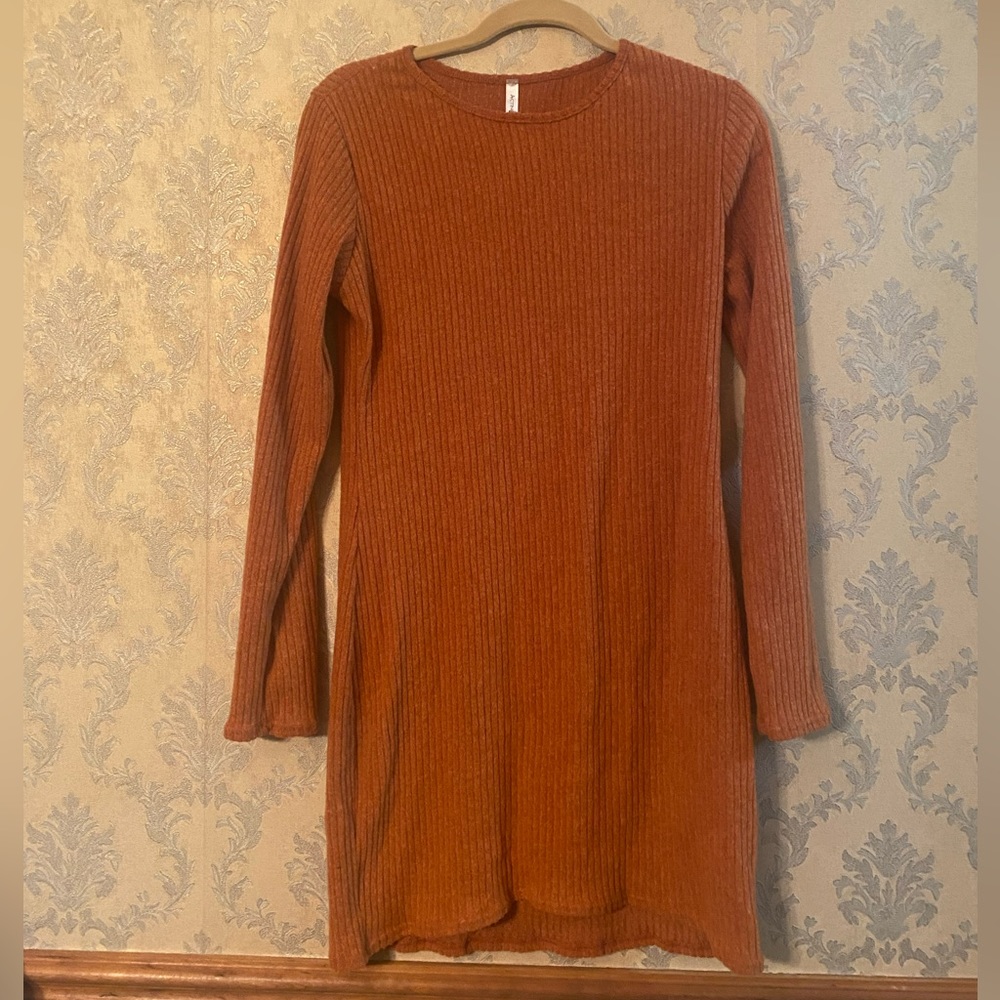 Burnt Orange Sweater Dress